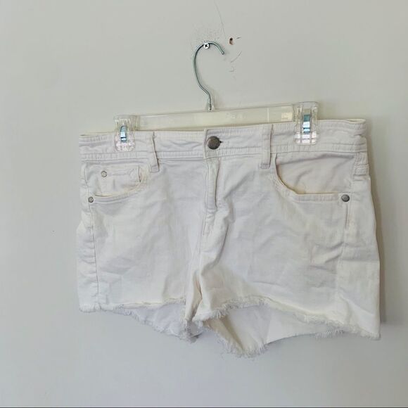 French Connection White Fringe Jean Shorts - Picture 1 of 2